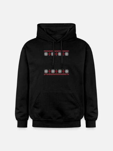 Ugly Sweater Christmas Pattern Snowflakes Cool - Gildan Unisex Softstyle® Midweight Hoodie - black
