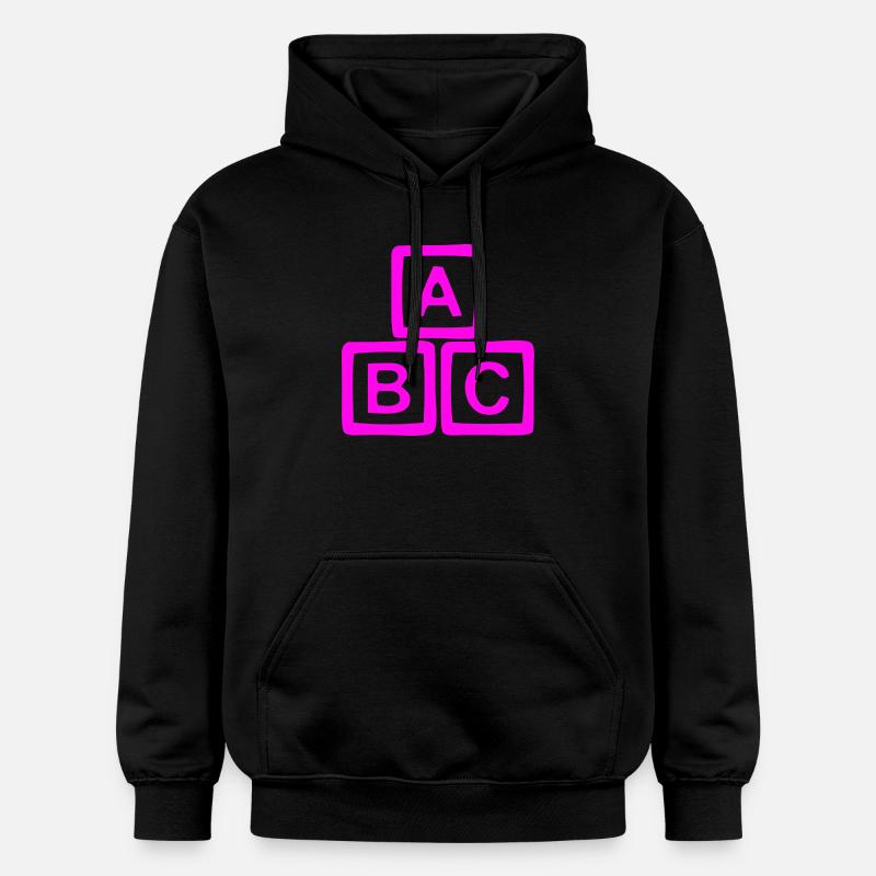 Bloc ABC Neon Imprimé Graphique - Sweat à capuche Softstyle® Gildan Unisexe - noir