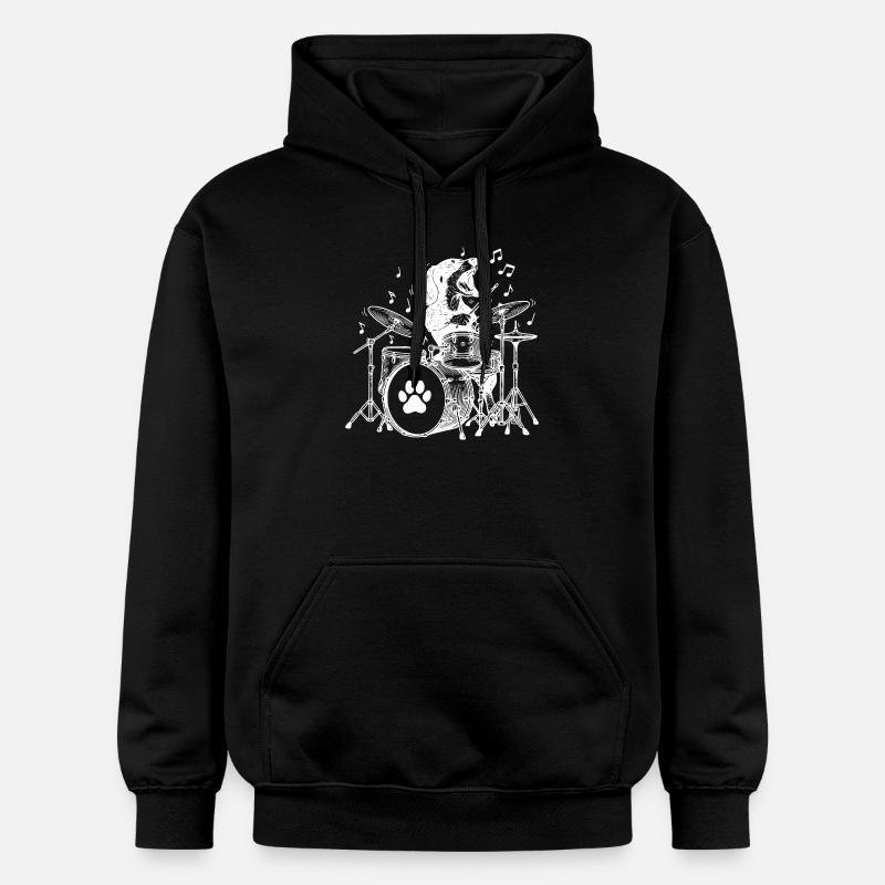 Teckel musical Batteur - Sweat à capuche Softstyle® Gildan Unisexe - noir