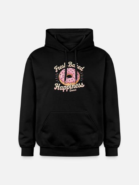 Fresh Baked Happiness – Donut - Gildan Unisex Softstyle® Midweight Hoodie - black