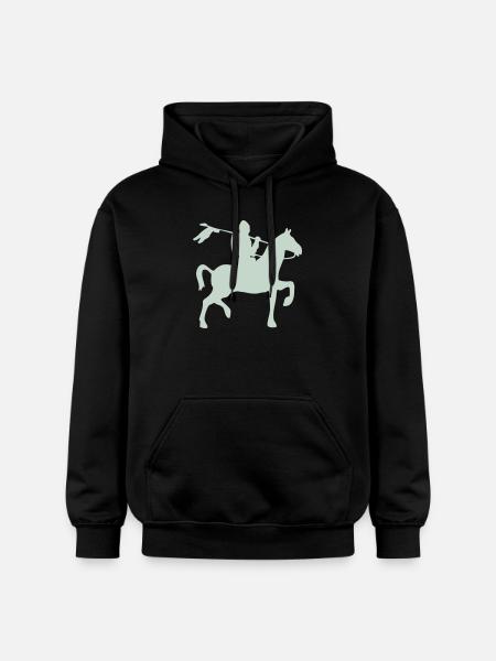 Chevalier guerrier à cheval - Sweat à capuche Softstyle® Gildan Unisexe - noir