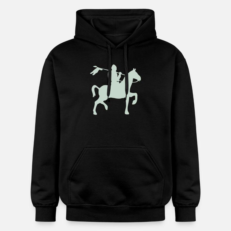 Chevalier guerrier à cheval - Sweat à capuche Softstyle® Gildan Unisexe - noir