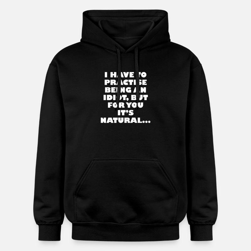 Üben, ein Idiot zu sein - Gildan Unisex Softstyle® Midweight Hoodie - Schwarz