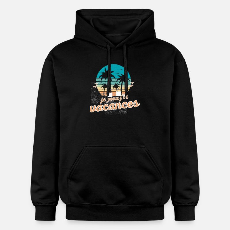 Vacances Tropicales Crépuscule - Sweat à capuche Softstyle® Gildan Unisexe - noir