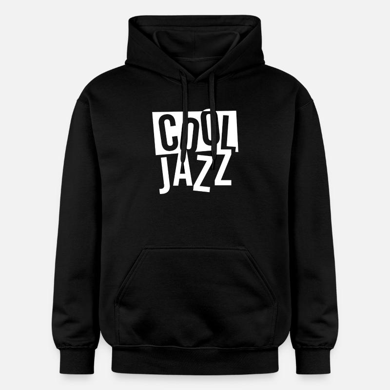Pile typographique jazz audacieuse - Sweat à capuche Softstyle® Gildan Unisexe - noir