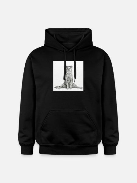 Cool Cat Yoga Splits - Gildan Unisex Softstyle® Midweight Hoodie - black