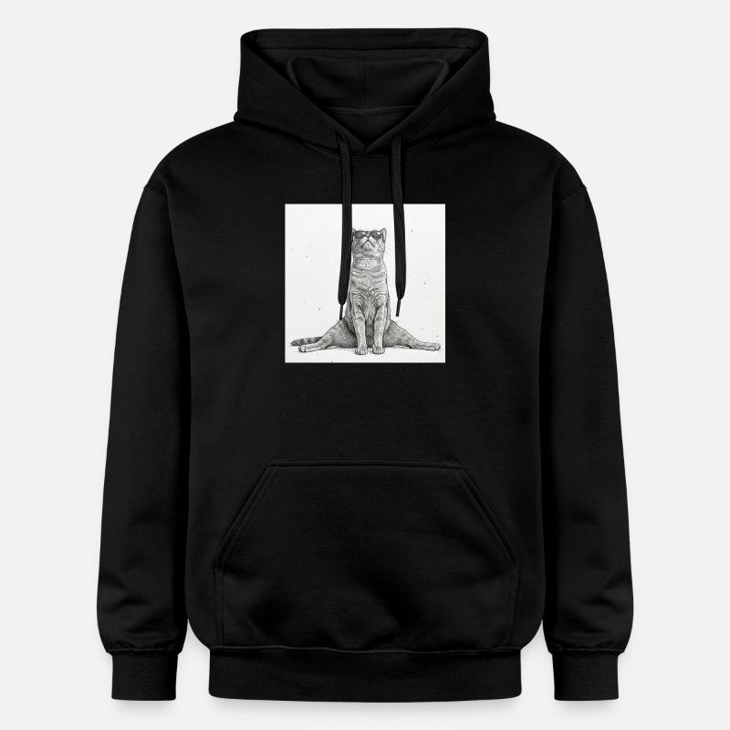 Séparations de yoga pour chats cool - Sweat à capuche Softstyle® Gildan Unisexe - noir