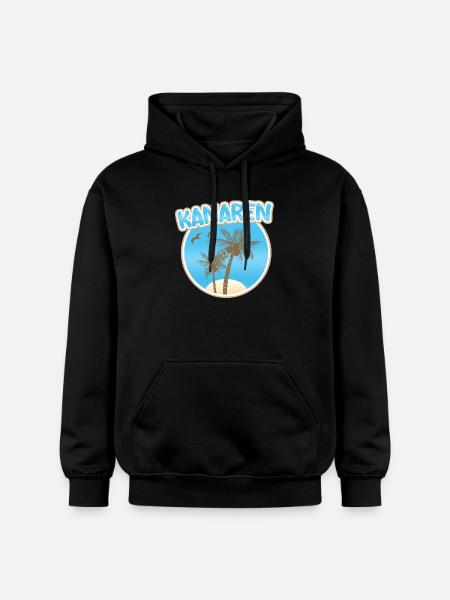 Canary Islands Palm Beach Logo - Gildan Unisex Softstyle® Midweight Hoodie - black