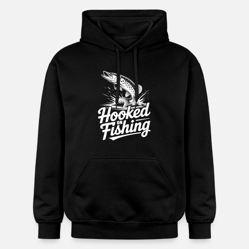 Accro à la pêche - Sweat à capuche Softstyle® Gildan Unisexe - noir