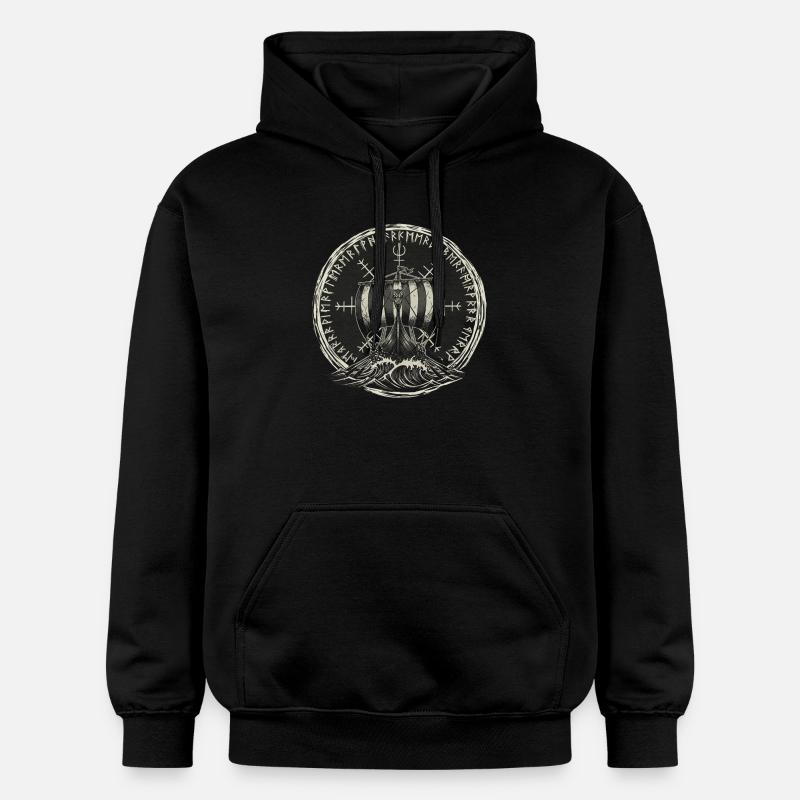Drakkar viking - Bateau-dragon - Sweat à capuche Softstyle® Gildan Unisexe - noir