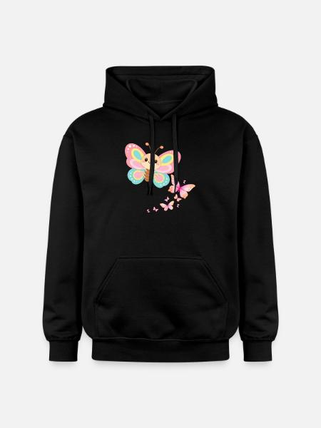 Pastellschmetterling Motiv - Gildan Unisex Softstyle® Midweight Hoodie - Schwarz