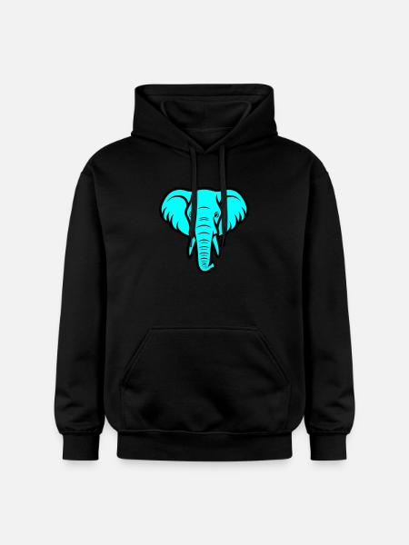 Elephant Head - Gildan Unisex Softstyle® Midweight Hoodie - black