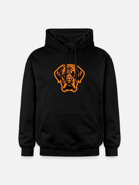 Mastiff Dog Head - Gildan Unisex Softstyle® Midweight Hoodie - black