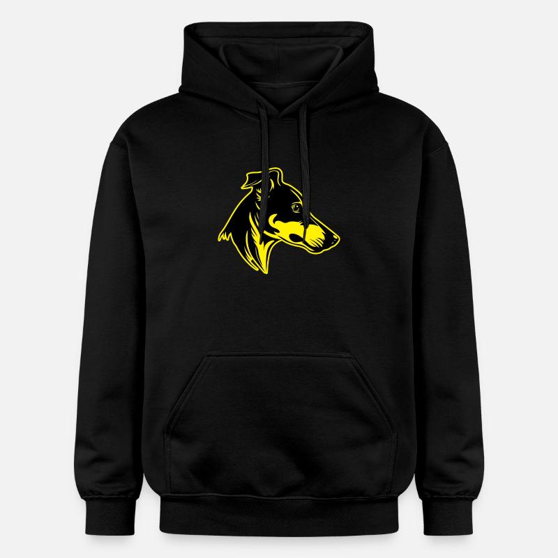 lévrier chien Portrait d’animal - Sweat à capuche Softstyle® Gildan Unisexe - noir