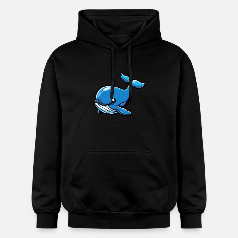 Baleine Bande Dessinée - Sweat à capuche Softstyle® Gildan Unisexe - noir