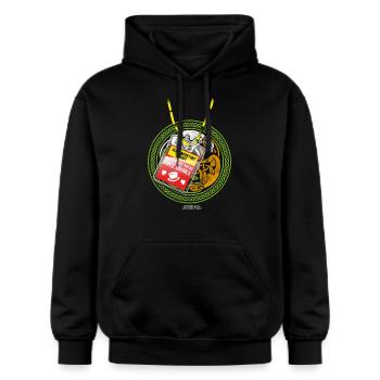 St Patrick's Day T Shirt Very Important Paddy - Gildan Unisex Softstyle® Midweight Hoodie - Schwarz - Vorne - Marisol (170cm) & Nik (191cm)