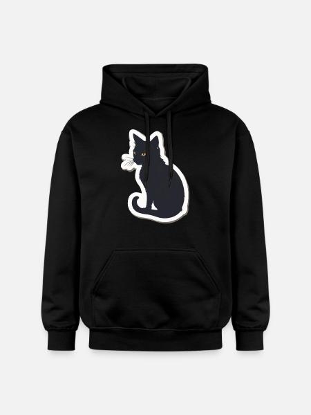 Cat Silhouette - Gildan Unisex Softstyle® Midweight Hoodie - black