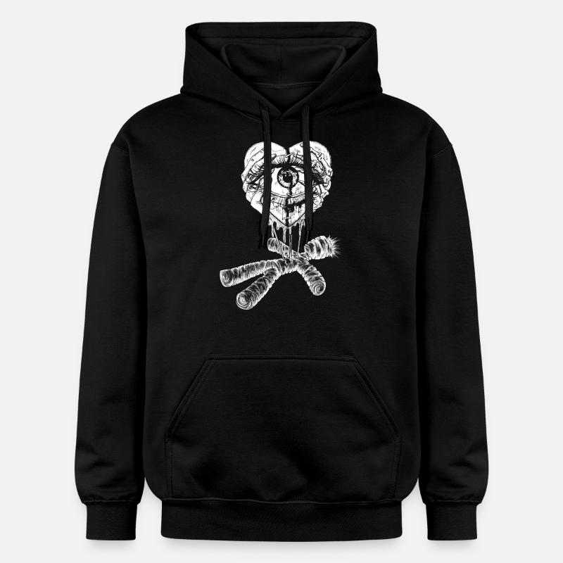 Coeur, œil et poupée - Sweat à capuche Softstyle® Gildan Unisexe - noir
