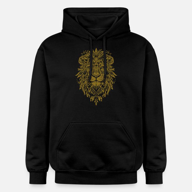 Mandala Visage de Lion - Sweat à capuche Softstyle® Gildan Unisexe - noir