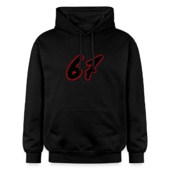 67 Zahl Symbol - Gildan Unisex Softstyle® Midweight Hoodie - Schwarz - Vorne - Marisol (170cm) & Nik (191cm)