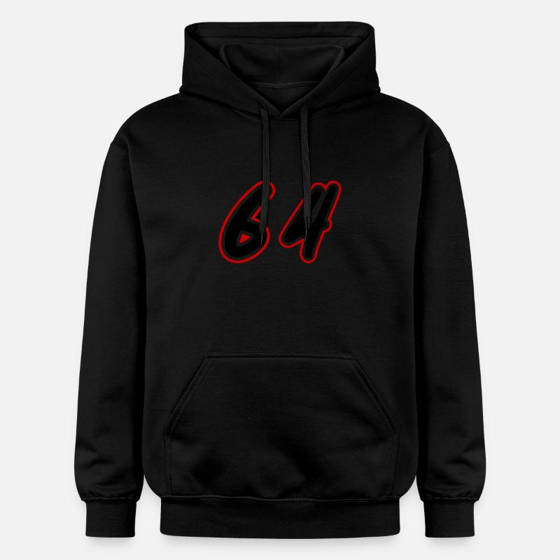 64 Symbole numérique - Sweat à capuche Softstyle® Gildan Unisexe - noir