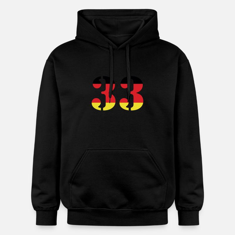 33 Numéro Jersey Allemagne - Sweat à capuche Softstyle® Gildan Unisexe - noir