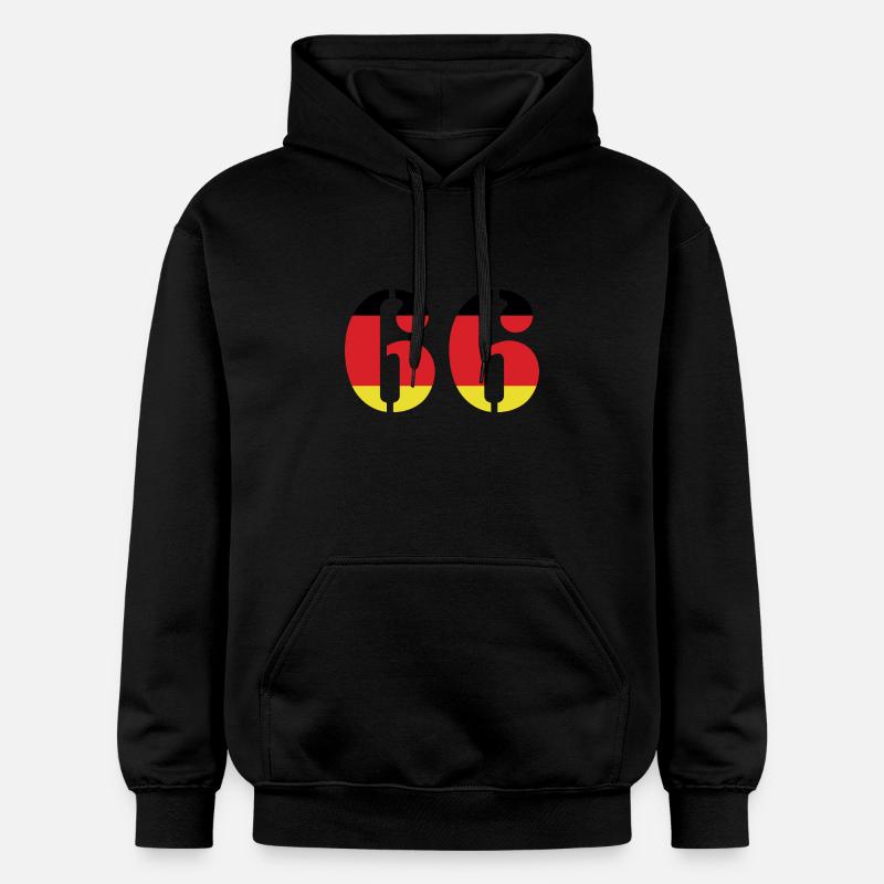 66 Numéro Jersey Allemagne - Sweat à capuche Softstyle® Gildan Unisexe - noir
