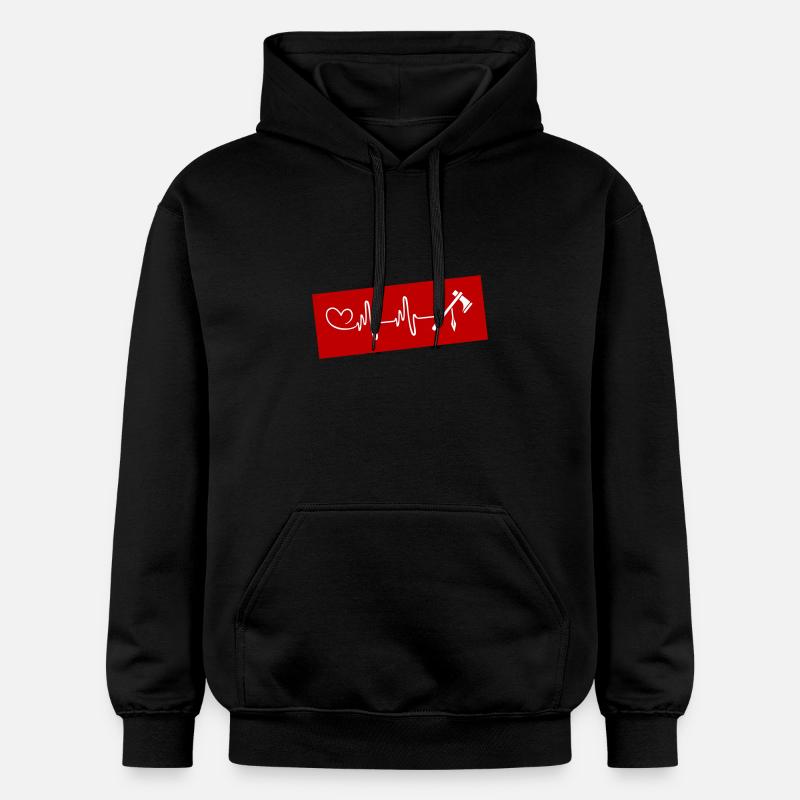 Hache Battement de cœur indien - Sweat à capuche Softstyle® Gildan Unisexe - noir