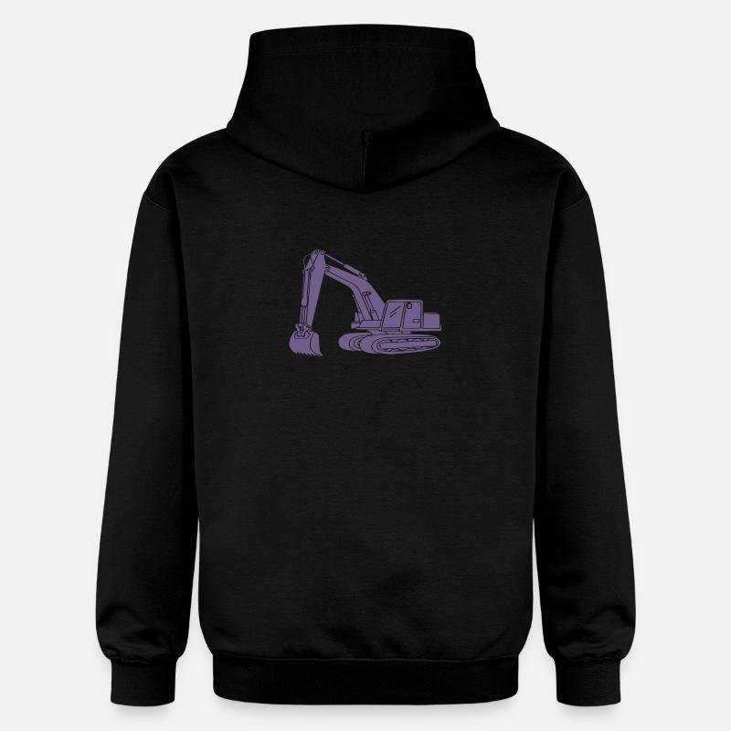 Baggerfahrer Silhouette - Baugeräteführer - Gildan Unisex Softstyle® Midweight Hoodie - Schwarz