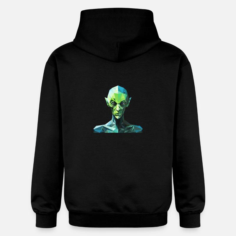 Alien de style polygone - Sweat à capuche Softstyle® Gildan Unisexe - noir