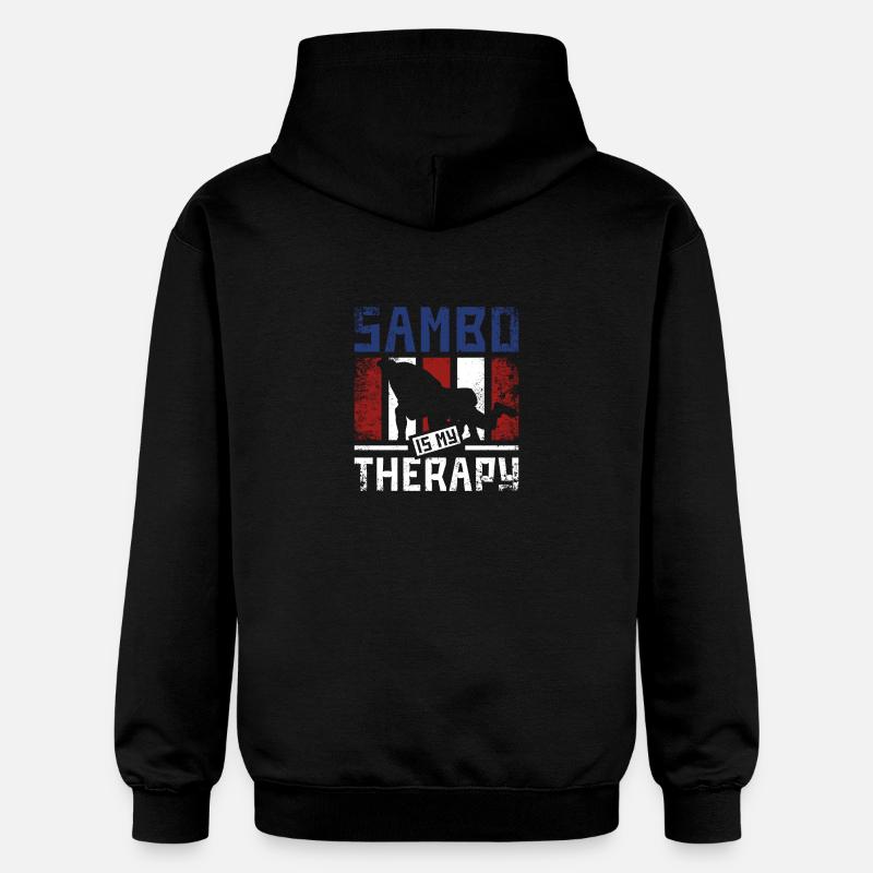Sambo est ma thérapie - Sweat à capuche Softstyle® Gildan Unisexe - noir