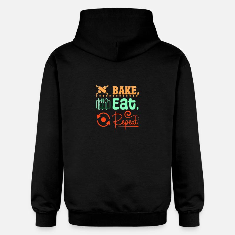 Cuisson du pain manger répéter - Sweat à capuche Softstyle® Gildan Unisexe - noir