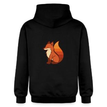 Retro Fox – Calm & Colorful Vibes - Gildan Unisex Softstyle® Midweight Hoodie - Schwarz - Hinten - Nik (191cm)