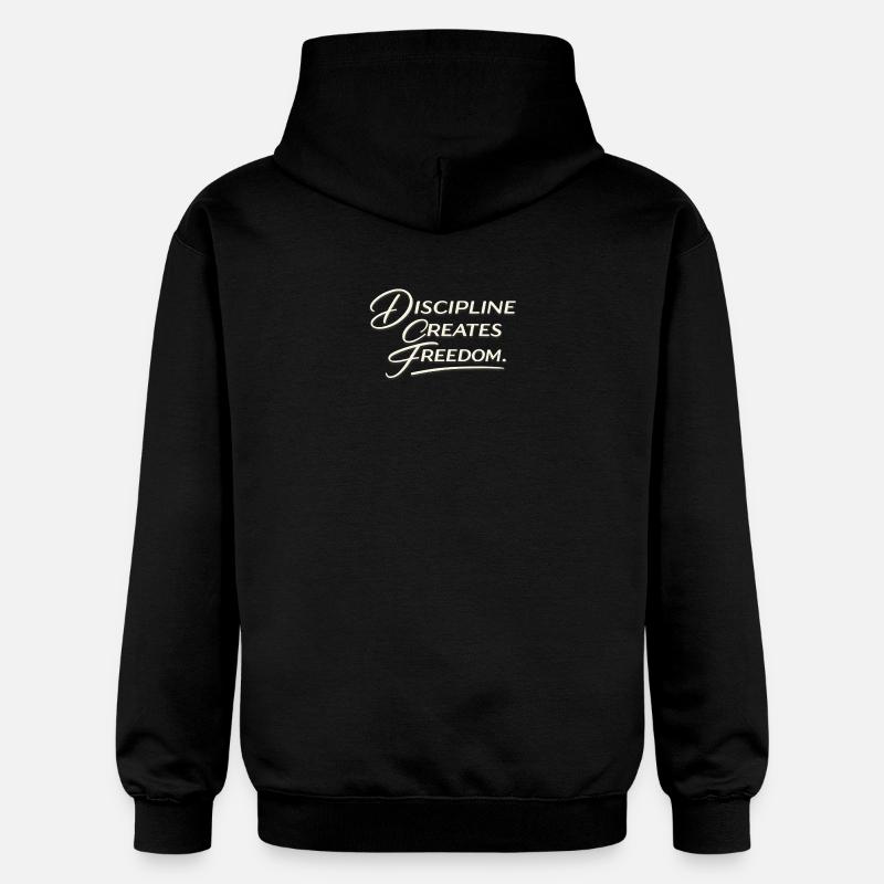 Discipline Creates Freedom Script - Gildan Unisex Softstyle® Midweight Hoodie - black