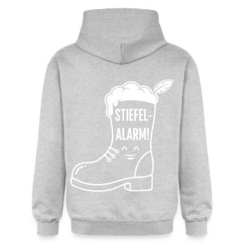 Stiefel Bier - Gildan Unisex Softstyle® Midweight Hoodie - Hellgrau meliert - Hinten - Liana (172cm)