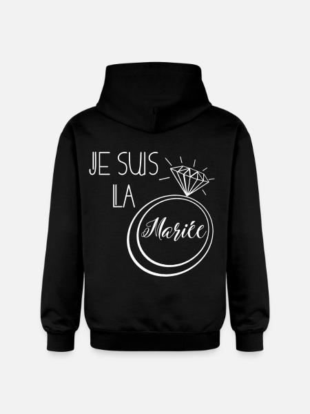 je suis la mariée - Sweat à capuche Softstyle® Gildan Unisexe - noir