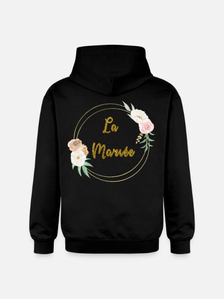 the gold bride and flowers - Gildan Unisex Softstyle® Midweight Hoodie - black
