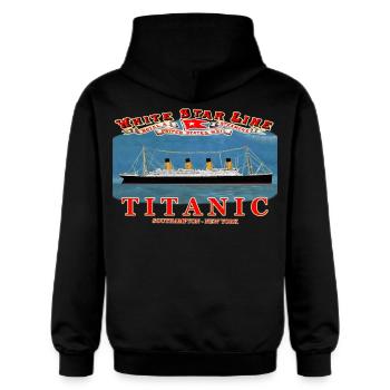 TITANISCHE SCHÖPFUNG Louis RUNEMBERG © Adagp - Gildan Unisex Softstyle® Midweight Hoodie - Schwarz - Hinten - Nik (191cm)