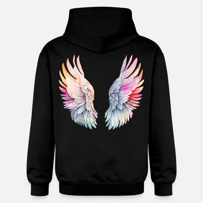 Enkelin siivet - Gildan Unisex Softstyle® Midweight huppari - musta