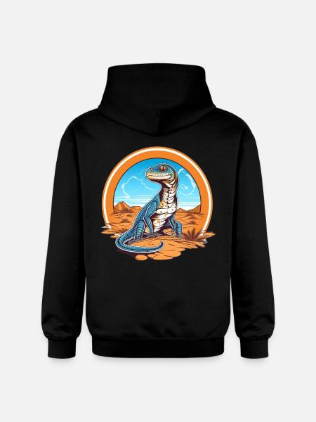 Lizard in Desert Landscape Design - Gildan Unisex Softstyle® Midweight Hoodie - black