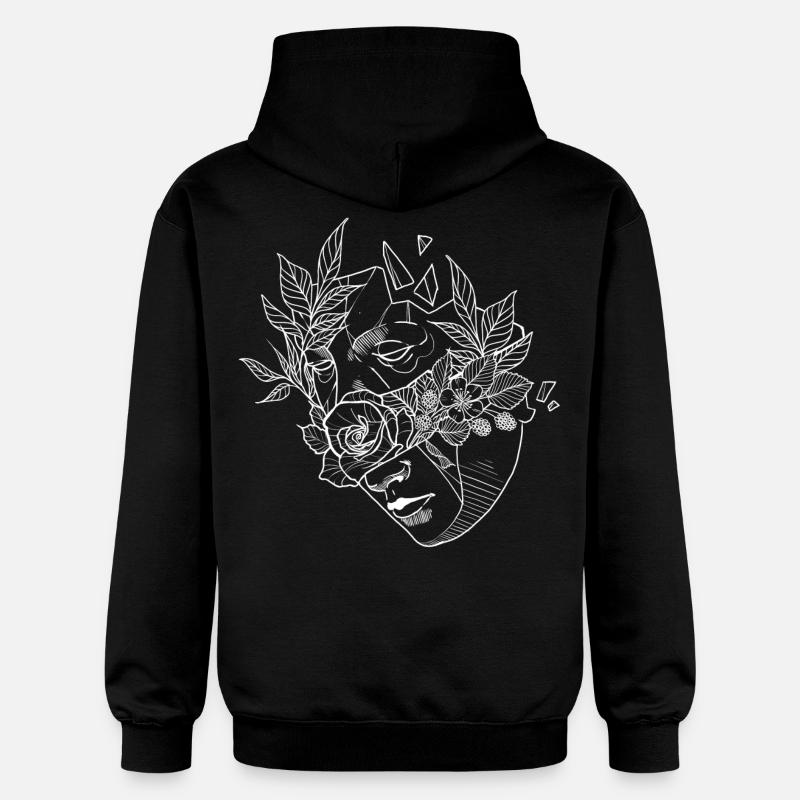 Masque de fleur 2 - Sweat à capuche Softstyle® Gildan Unisexe - noir