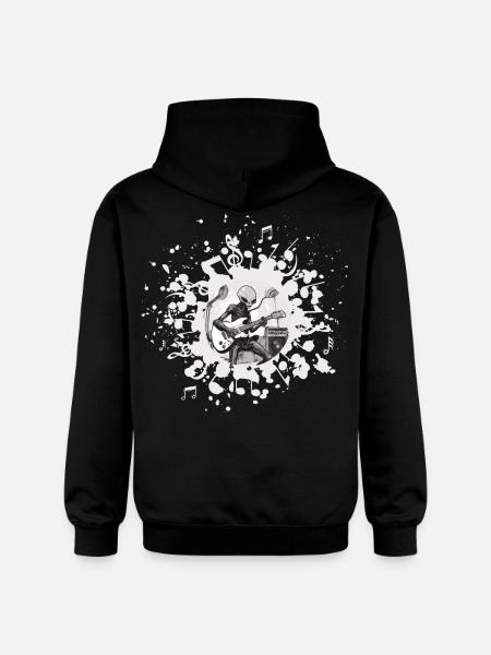 Alien Musiker mit Gitarre - Gildan Unisex Softstyle® Midweight Hoodie - Schwarz