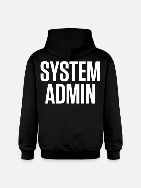 SYSTEM ADMIN - IT Tech Shirt Vit Font - Gildan luvtröja unisex Softstyle® Midweight - svart