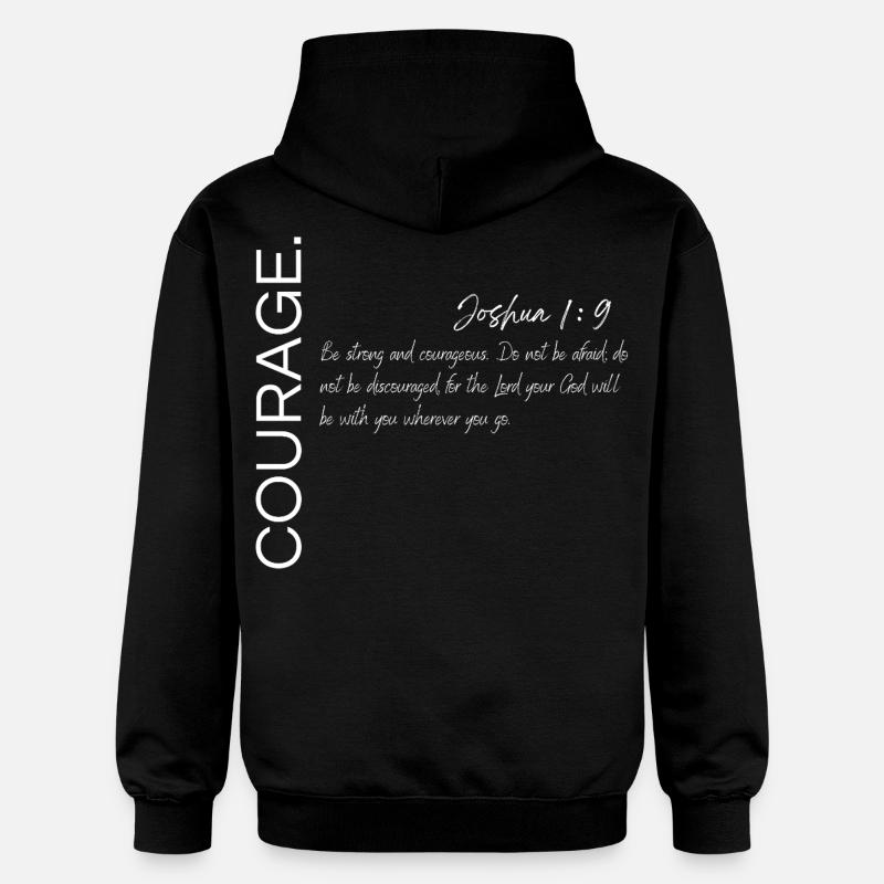 Courage - Josué 1:9 Conception chrétienne - Sweat à capuche Softstyle® Gildan Unisexe - noir