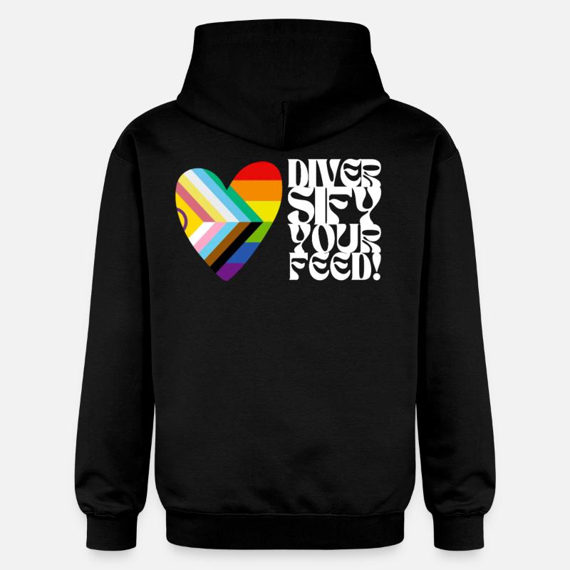🌈♿ Diversifiez votre alimentation – Progress, Pride&Disability - Sweat à capuche Softstyle® Gildan Unisexe - noir