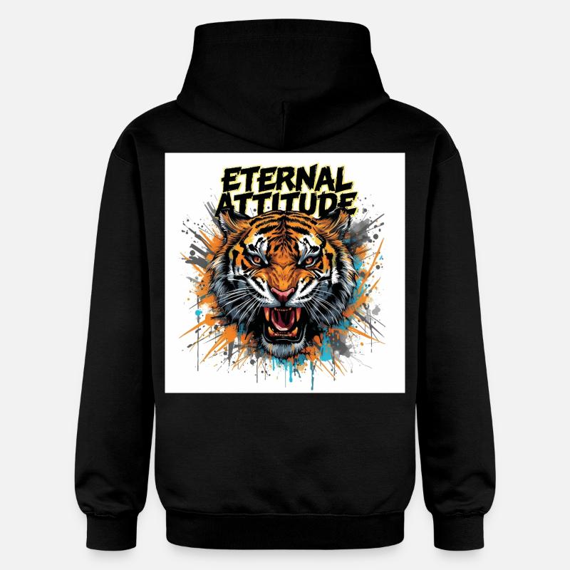 Pose du Tigre Éternel - Sweat à capuche Softstyle® Gildan Unisexe - noir