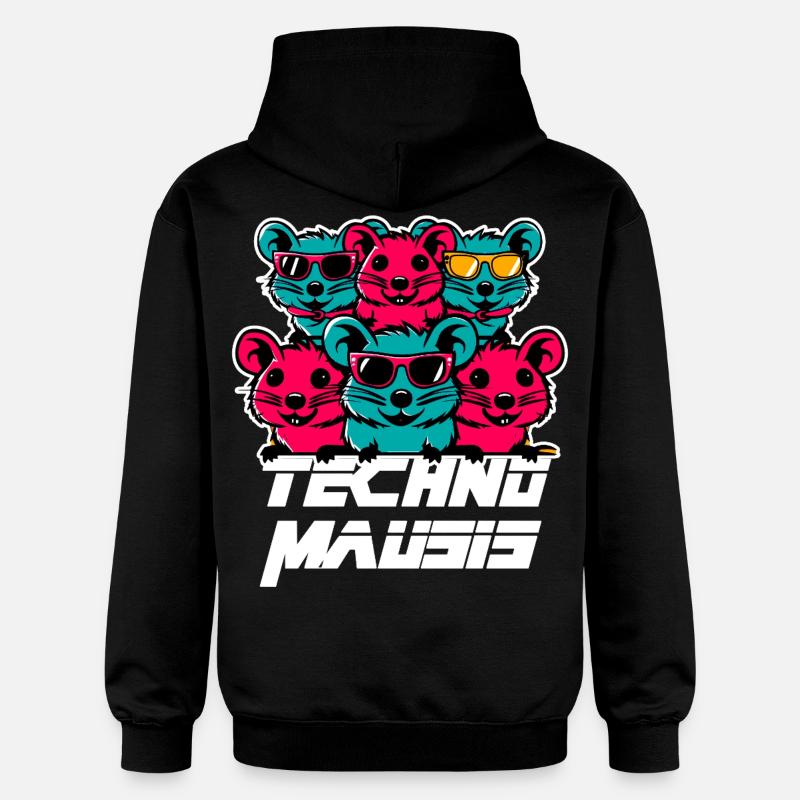 Techno Mausis - Sweat à capuche Softstyle® Gildan Unisexe - noir