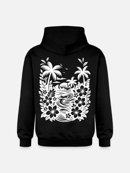 Beach weiss - Gildan Unisex Softstyle® Midweight Hoodie - Schwarz