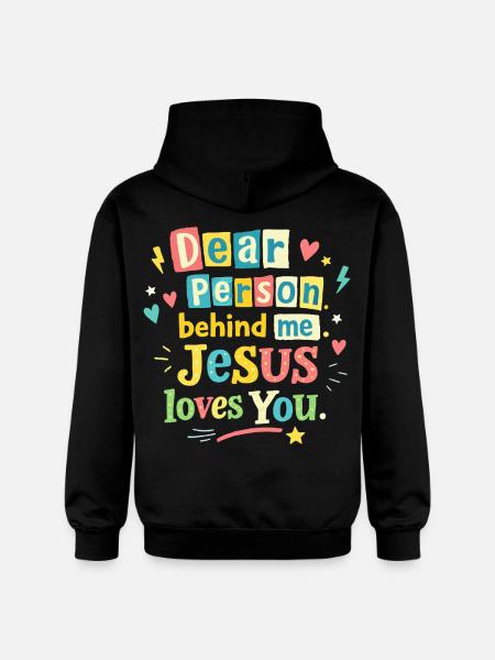 Jésus t’aime, message positif - Sweat à capuche Softstyle® Gildan Unisexe - noir