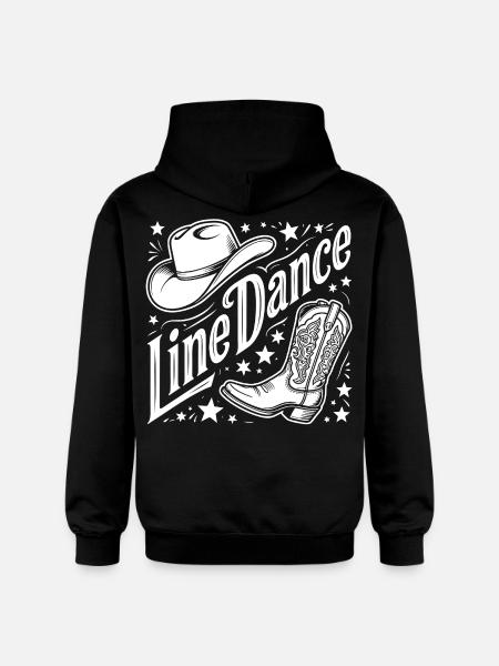 Line Dance Western Logo - Gildan Unisex Softstyle® Midweight Hoodie - black